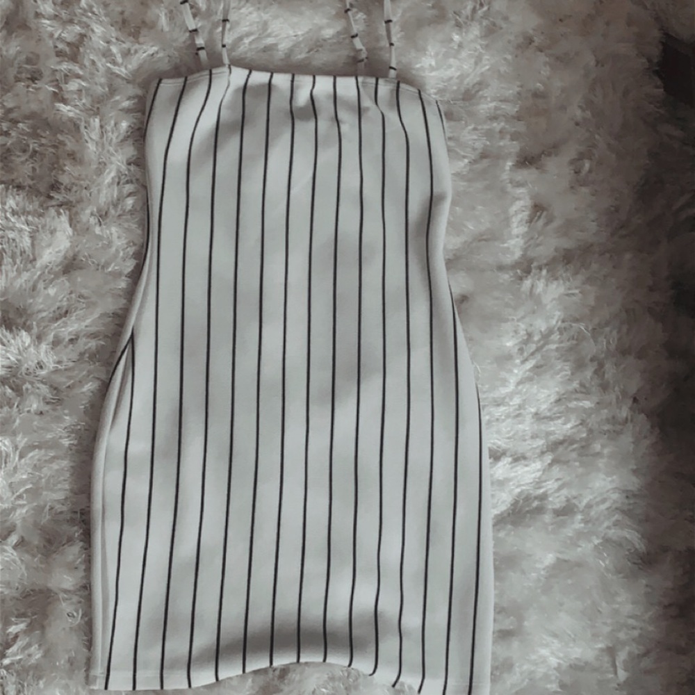Women’s black and white striped dress